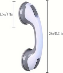 Suction Grab Bars for Shower, Safety Handle Support for Bathroom (1, Gray, 12in)
