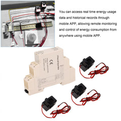 Smart Energy Meter 3 Phase Remote Control Smart Electricity Meter APP Monitoring Real Time Data with 3 Current Sensors for Home