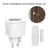 Smart socket&door and window sensor set,Auto On/Off Lighting Linkage,App Remote Control Smart Home Automation Set