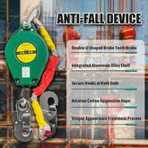Anti-Fall Device Self Retracting Lifeline Safety Fall Arrester Speed Differential Self-Locking Fall Arrester 3/10m