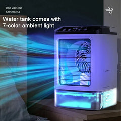 Portable Home Air Conditioner, Desk Fan with Dual Ultrasonic Atomization, 3 Speeds, Quiet, with Night Light,Desktop air conditio