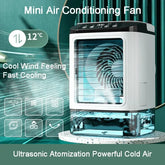 Portable Home Air Conditioner, Desk Fan with Dual Ultrasonic Atomization, 3 Speeds, Quiet, with Night Light,Desktop air conditio