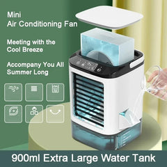 Portable Home Air Conditioner, Desk Fan with Dual Ultrasonic Atomization, 3 Speeds, Quiet, with Night Light,Desktop air conditio