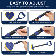 Standing Aid 5 Gear Height Adjustable Standing Assist Devices Non-Slip Mobility Support Stick for Seniors Elderly Walking Helper