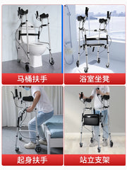 Walking Aid for the Disabled Four-Legged Elderly Walking Aids Auxiliary Walking Inconvenient Trolley Multifunctional