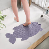 Bathroom Safety Floor Mat Anti Slip Suction Cup Bath Mat Shower Foot Scrubber Massage Pad for Exfoliating - Fish Bear Butterfly