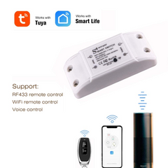 remote switch, WiFi &RF433, AC90-250V 10A, 1Gang wireless relay switch.Compatible with Alexa/Google Home,Voice Control,Timer Function.