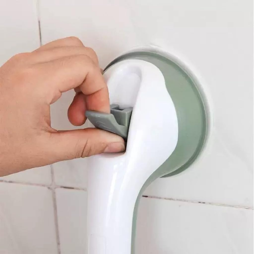 Suction Grab Bars for Shower, Safety Handle Support for Bathroom (1, Gray, 12in)