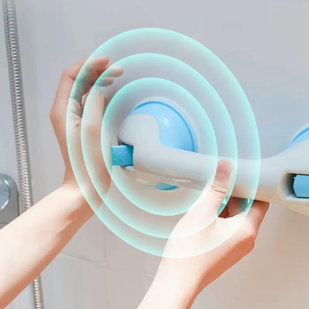 Suction Grab Bars for Shower, Safety Handle Support for Bathroom (1, Gray, 12in)