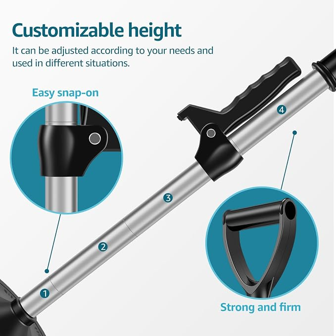 US Mobility Aids Tool Height Adjustable Stand Assist Aid 6 inch Base Standing Aids Support Nonslip Mobility Assist Tool Lift Assist Device for Daily Living Aids Elderly(black)