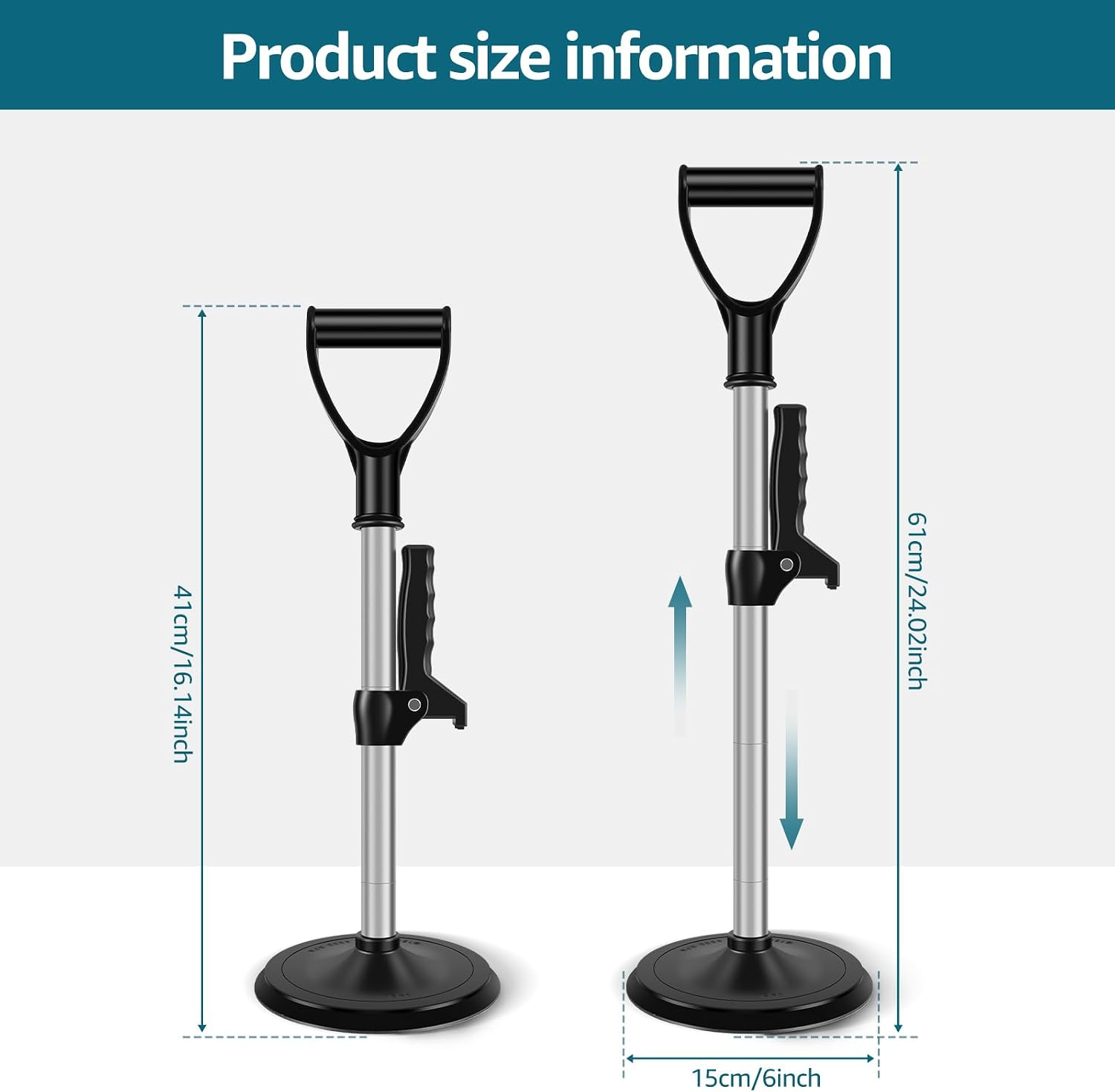 US Mobility Aids Tool Height Adjustable Stand Assist Aid 6 inch Base Standing Aids Support Nonslip Mobility Assist Tool Lift Assist Device for Daily Living Aids Elderly(black)