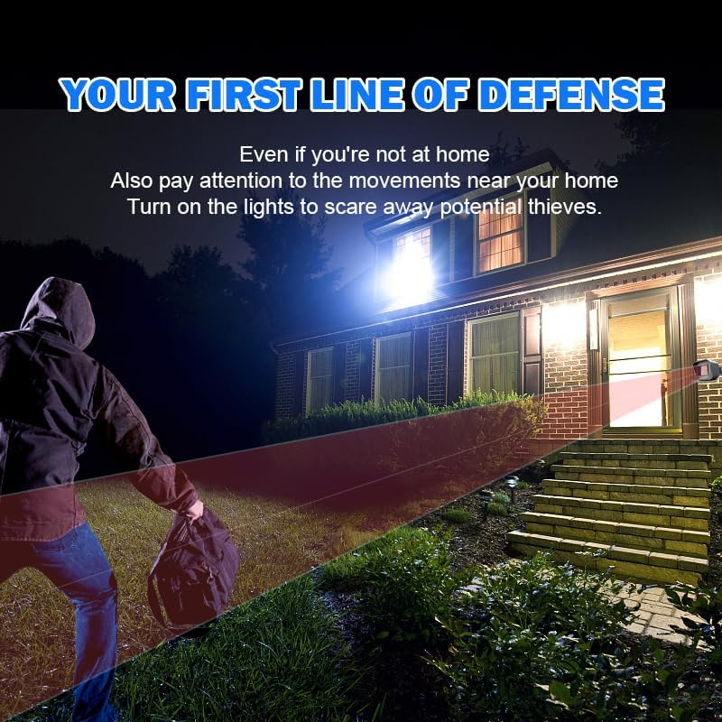 Smart Outdoor Home Security - Weather Resistant WiFi Motion Sensor&Detector - Remote APP Notifications - Compatible with Alexa