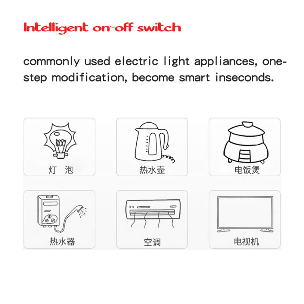remote switch, WiFi &RF433, AC90-250V 10A, 1Gang wireless relay switch.Compatible with Alexa/Google Home,Voice Control,Timer Function.