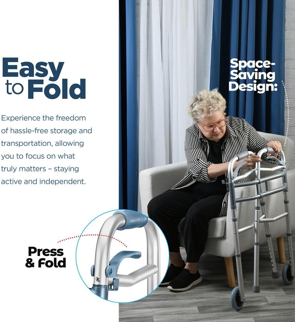 Walkers for Seniors Aluminum Lightweight Walker with Wheels,