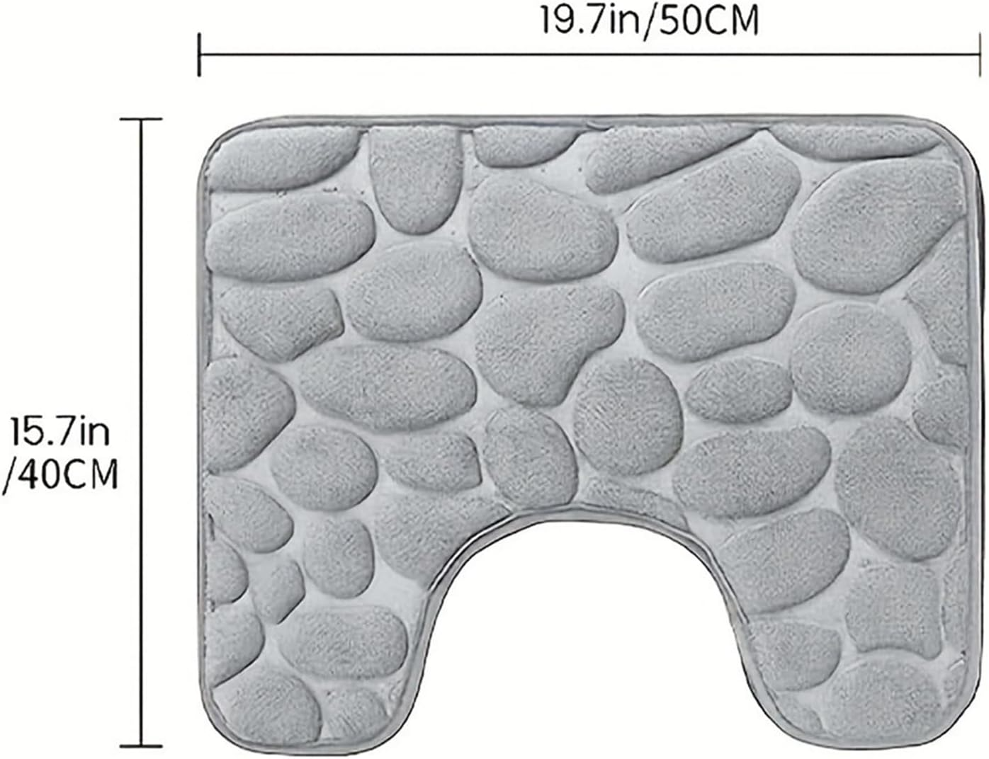 Toilet Rugs, U-Shaped Non-Slip Bath Mat Extra Soft Absorbent Bathroom Rugs Machine Washable Floor Carpet Commode Potty Training Mats for Tub Shower, Vanity & Toilet Base - Dry Quickly(20''x16'')