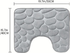 Toilet Rugs, U-Shaped Non-Slip Bath Mat Extra Soft Absorbent Bathroom Rugs Machine Washable Floor Carpet Commode Potty Training Mats for Tub Shower, Vanity & Toilet Base - Dry Quickly(20''x16'')