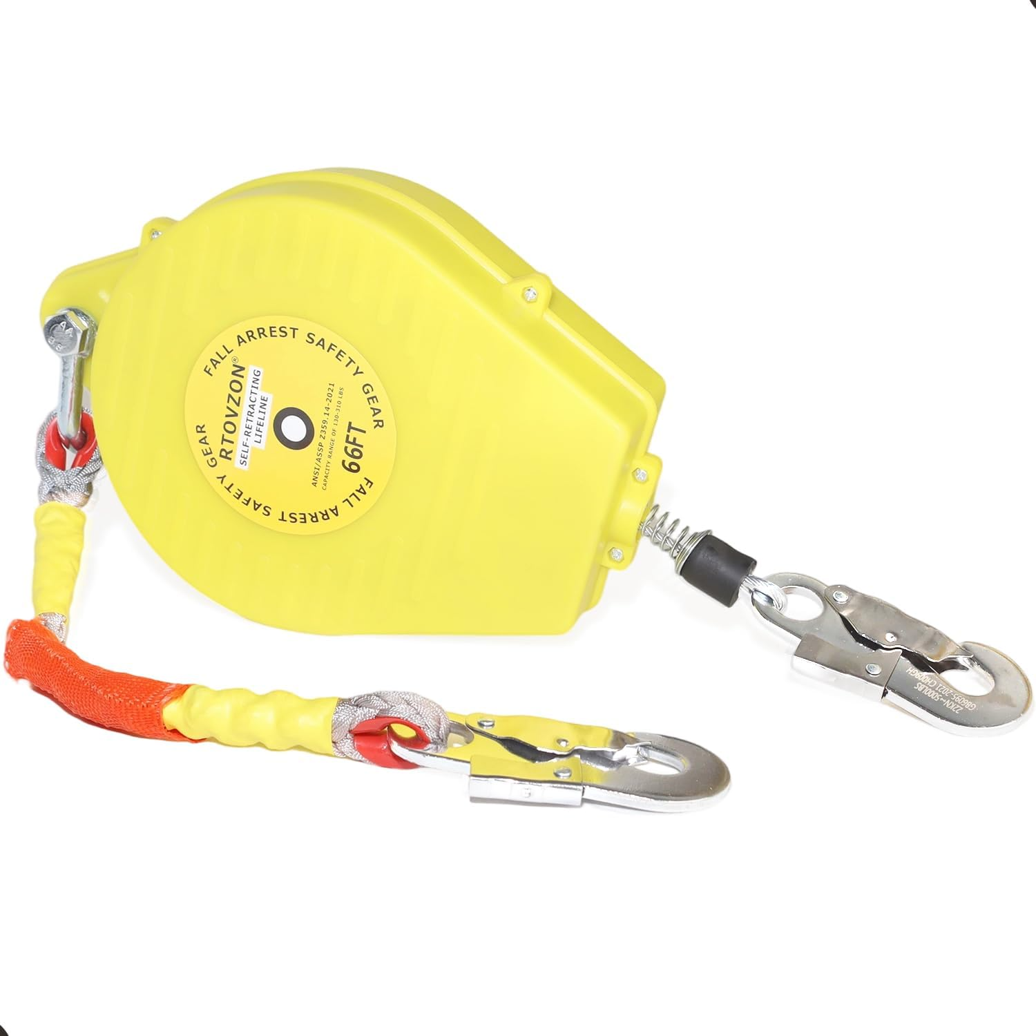 50FT Self Retracting Lifeline, RTOVZON Retractable Safety Lanyard, Yoyo