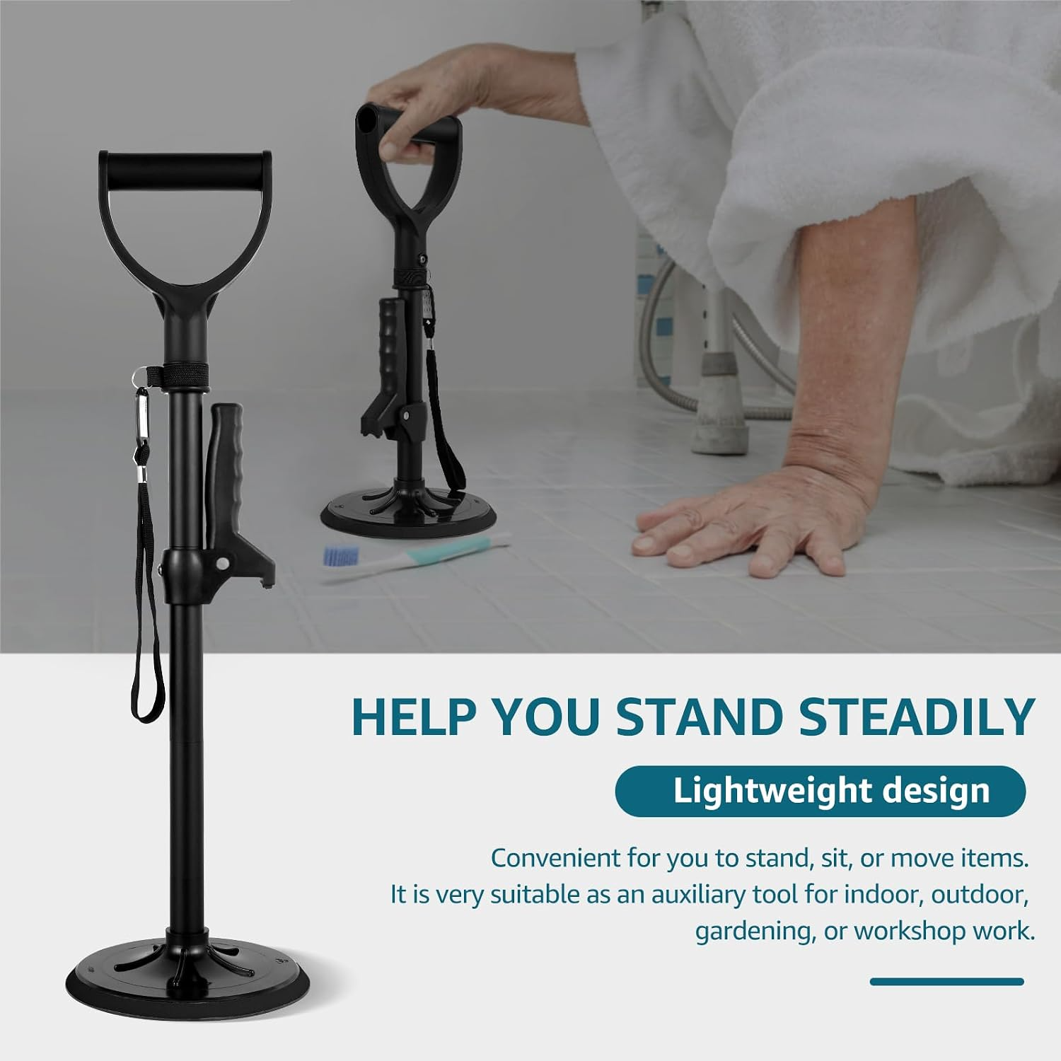 Mobility Aids Tool, Adjustable Standing Aid, Non-Slip Standing Assist Devices for Elderly, Help Seniors Get Up from Floor or Ground, Easy to Install Stand Assist Device for Rising
