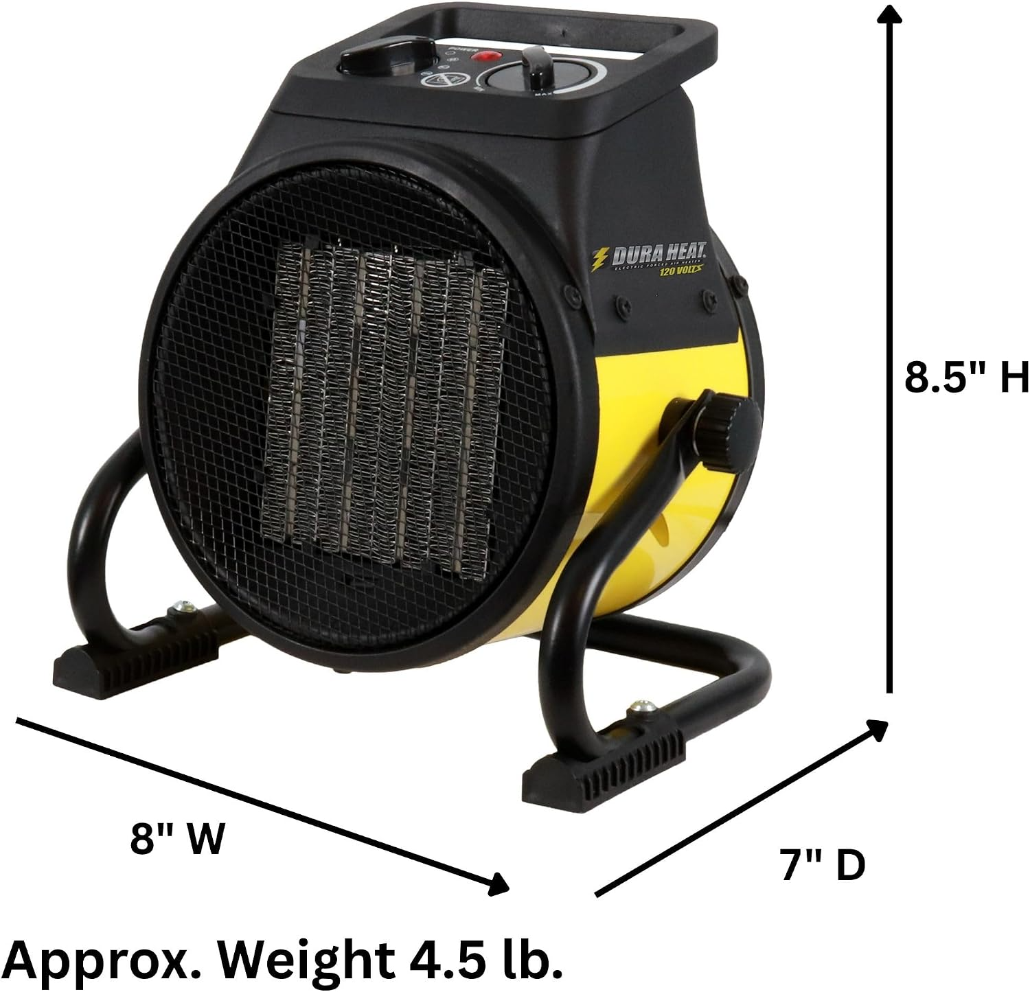 Dura Heat EUH1465 Electric Forced Air Heater with Pivoting Base 5,120 BTU, Yellow