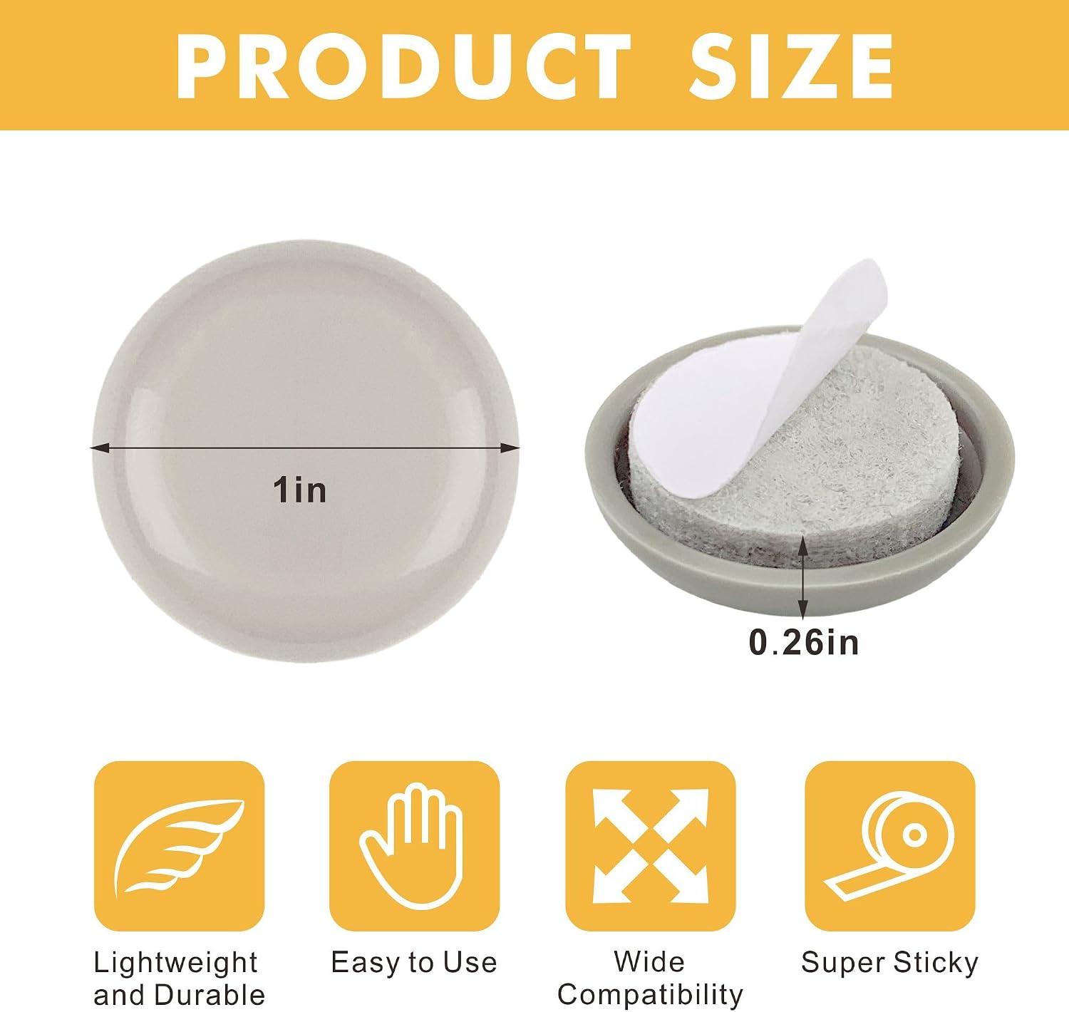 Furniture Sliders 1 inch, 24pcs Self Adhesive Appliance Sliders for Kitchen Appliances,Best Countertop & Floor Protector for Furniture