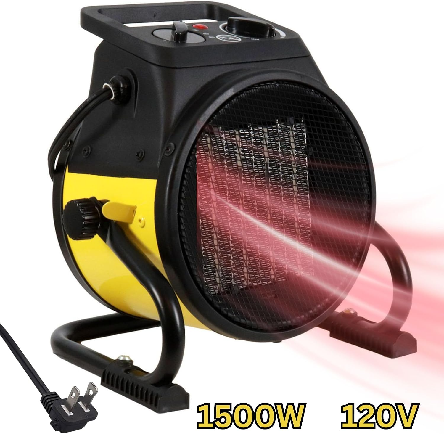Dura Heat EUH1465 Electric Forced Air Heater with Pivoting Base 5,120 BTU, Yellow