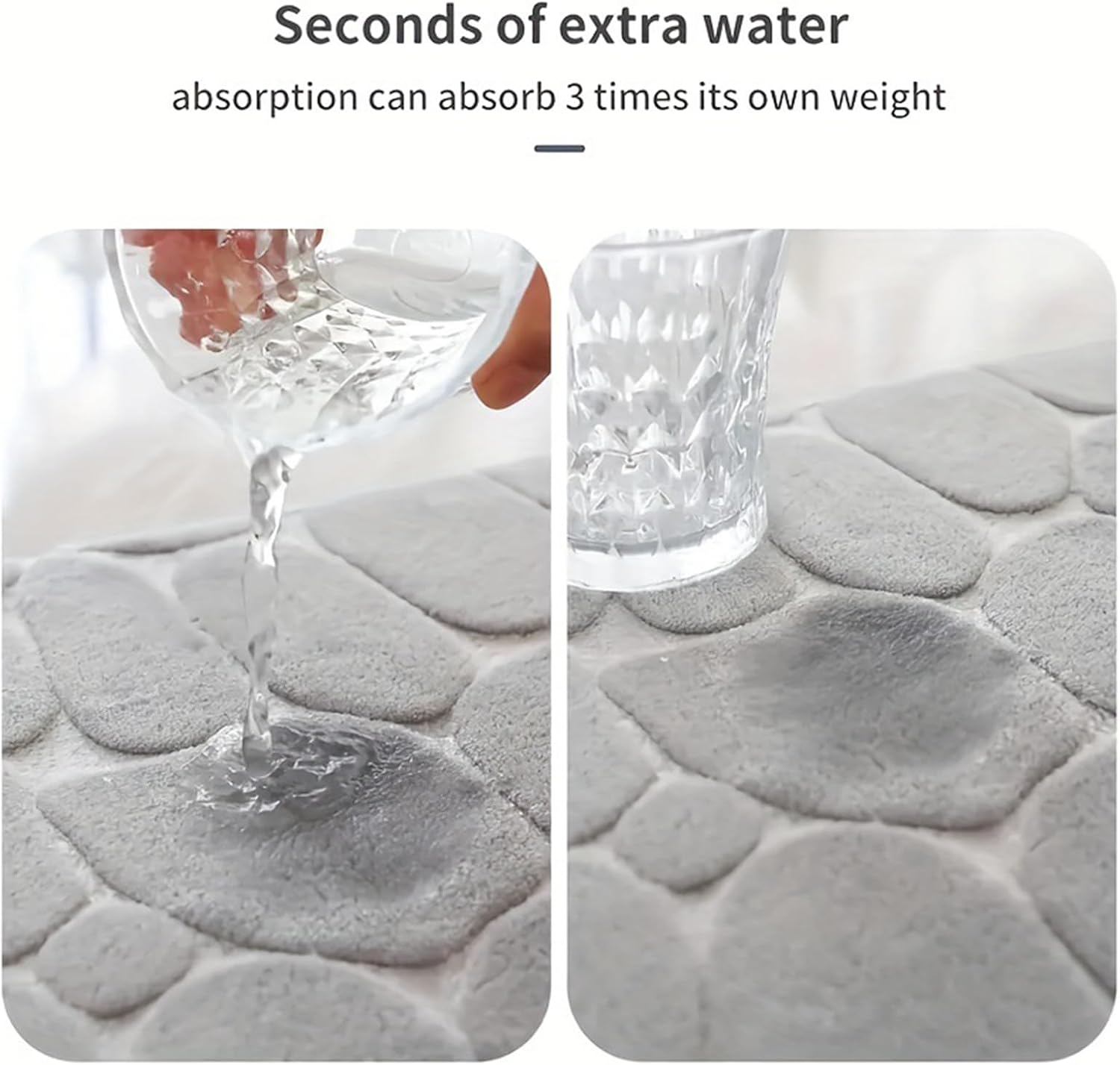 Toilet Rugs, U-Shaped Non-Slip Bath Mat Extra Soft Absorbent Bathroom Rugs Machine Washable Floor Carpet Commode Potty Training Mats for Tub Shower, Vanity & Toilet Base - Dry Quickly(20''x16'')