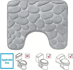 Toilet Rugs, U-Shaped Non-Slip Bath Mat Extra Soft Absorbent Bathroom Rugs Machine Washable Floor Carpet Commode Potty Training Mats for Tub Shower, Vanity & Toilet Base - Dry Quickly(20''x16'')