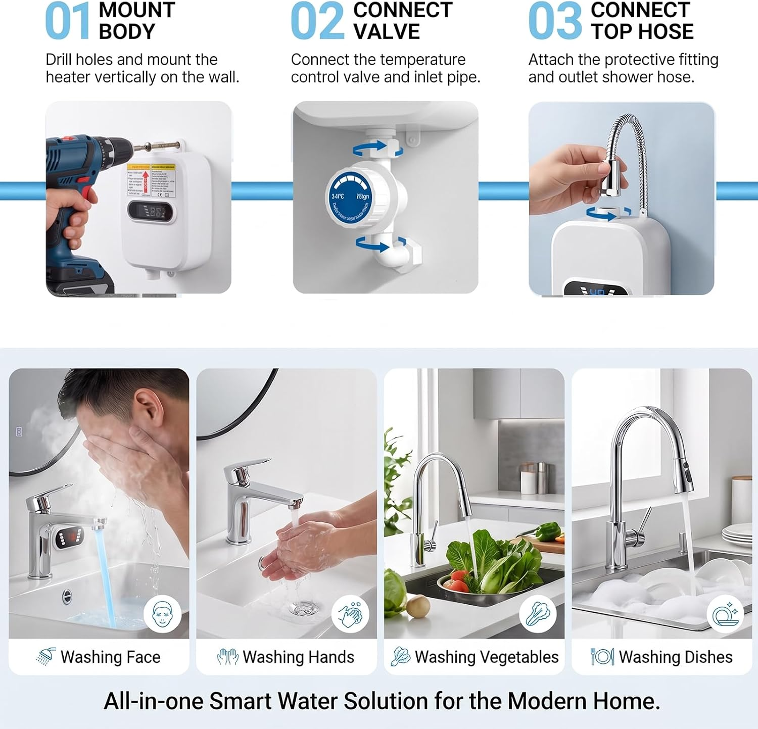 Instant Water Heater, Electric Tankless Water Heater
