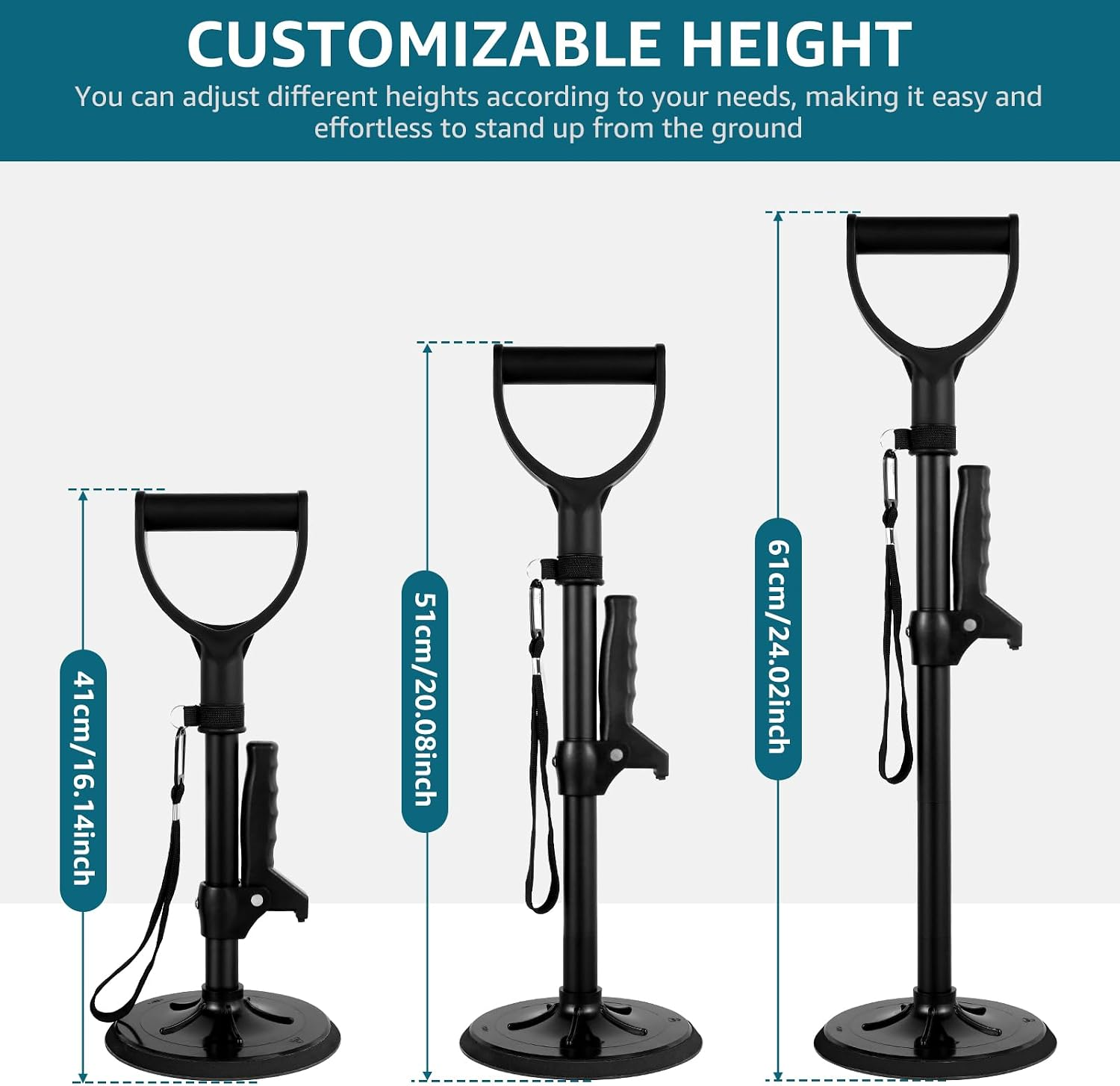 Mobility Aids Tool, Adjustable Standing Aid, Non-Slip Standing Assist Devices for Elderly, Help Seniors Get Up from Floor or Ground, Easy to Install Stand Assist Device for Rising