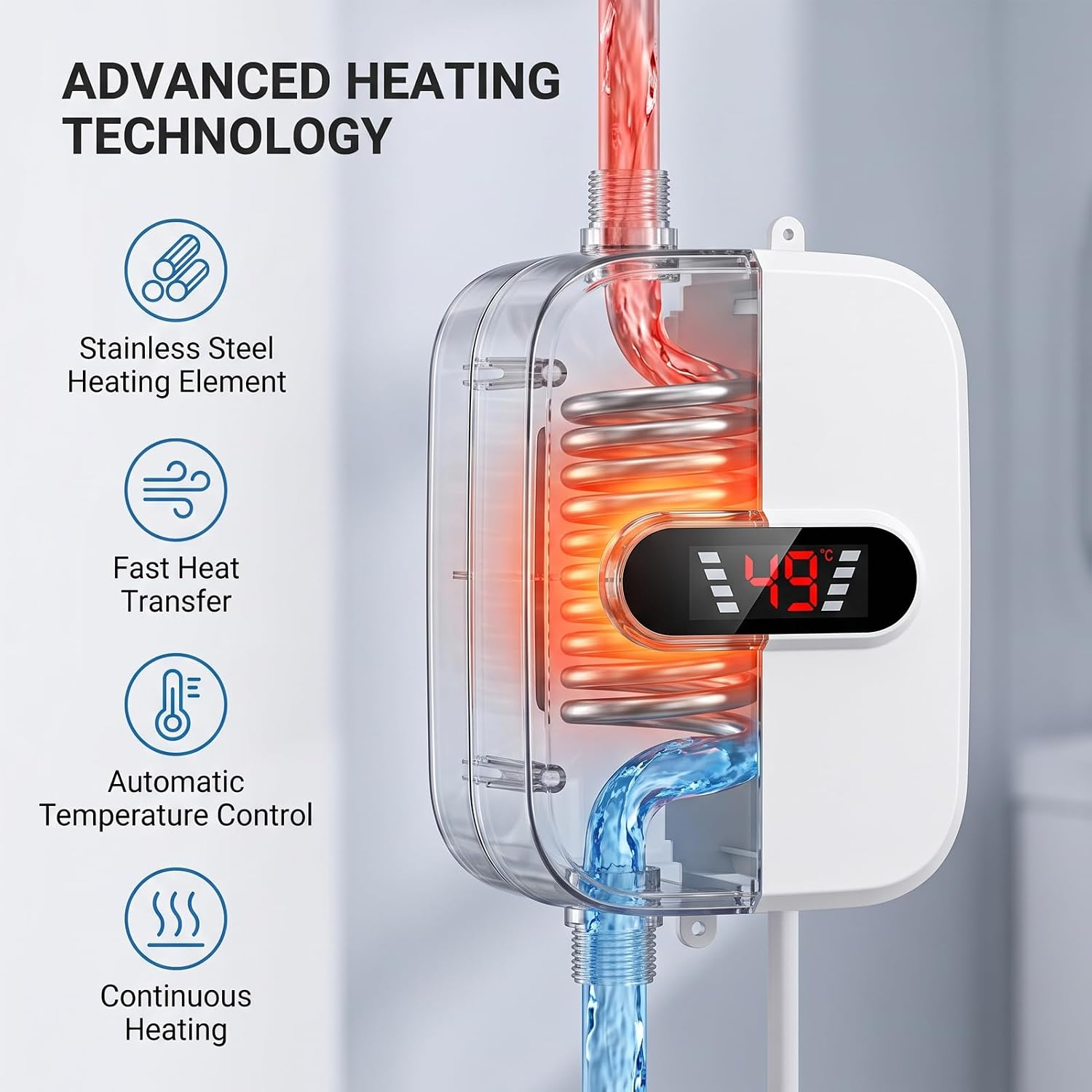 Instant Water Heater, Electric Tankless Water Heater