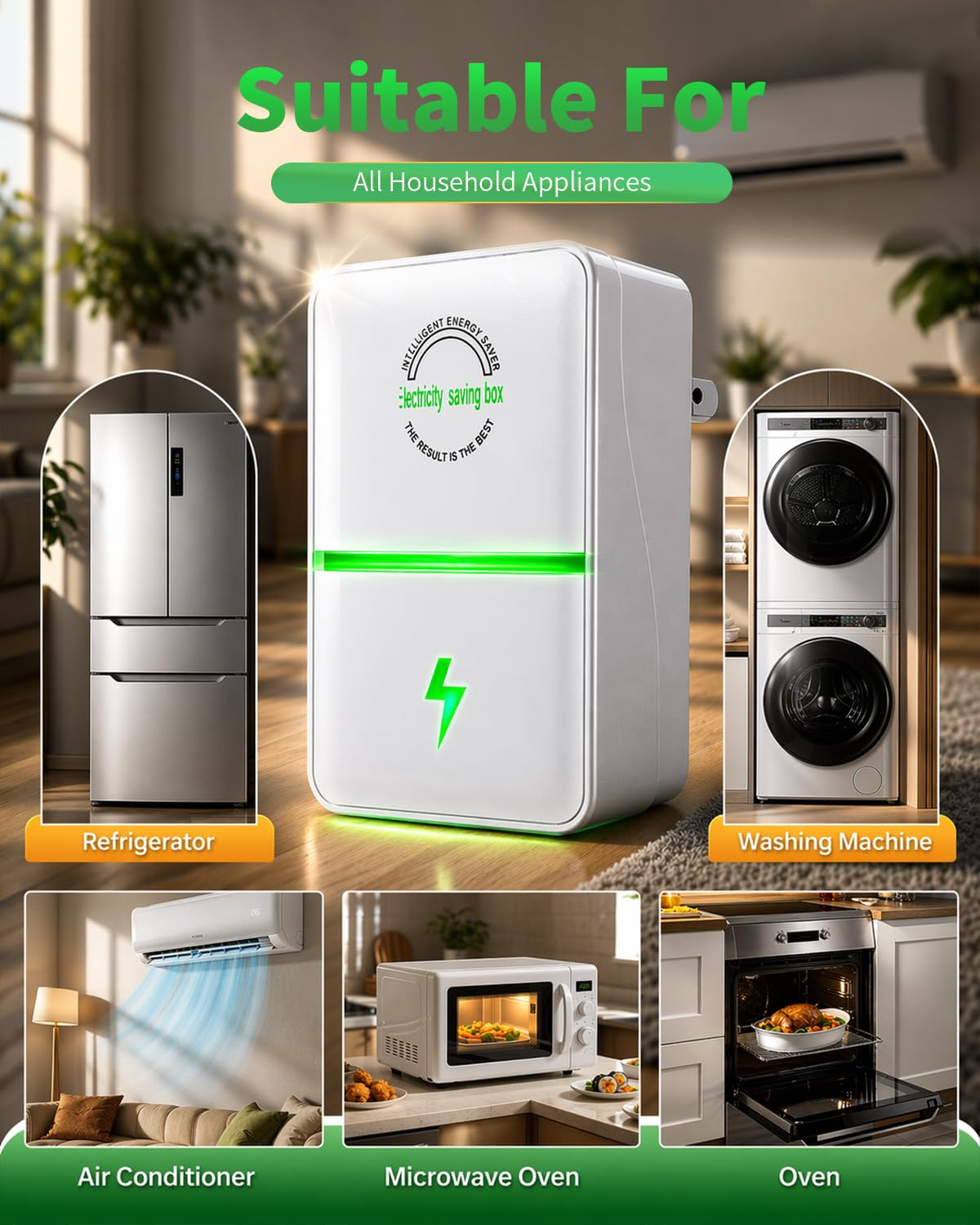 1PC Power Plug Pro Energy Saver 2026 Updated New Stop Watt Energy Saving Device Intelligent Electricity Electric Saving Box Smart Plug in Power Box Power Factor Saver Household Power Plug-in