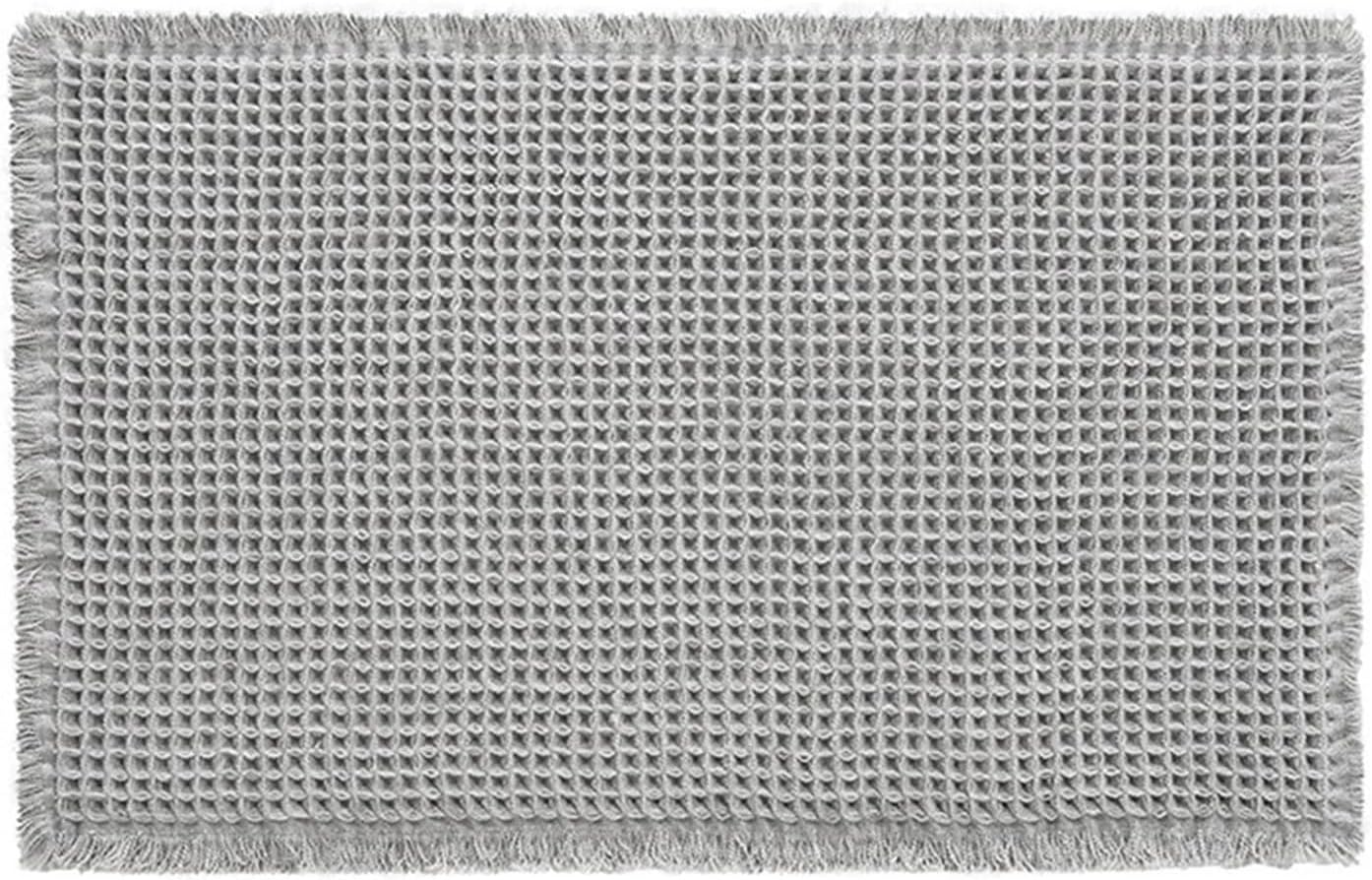 Bathroom Mat Woven Floor Mat Absorbent Carpet Household Toilet Non-Slip Foot Mat Bathroom Door Mat(Brown,43x61cm)