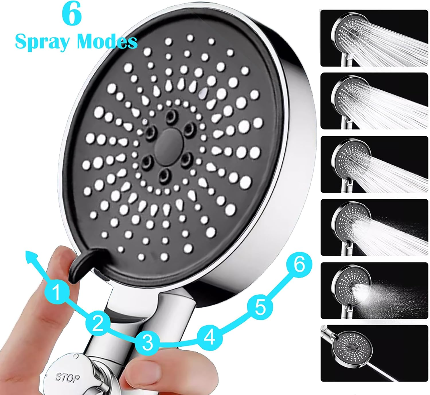 Shower Head with Handheld, Handheld Shower Head with On/Off Switch