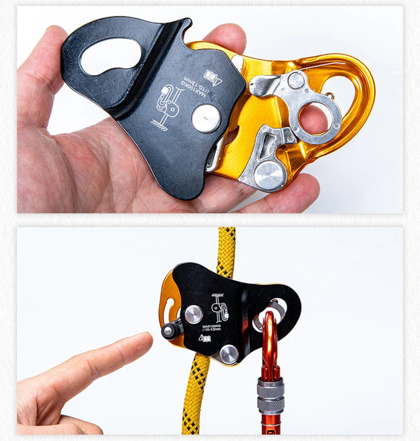 Rock Climb Asending & Descending Safety Equipment Ascender Removable Rope Gripper Automatic Lock Anti Fall Protctive Gear