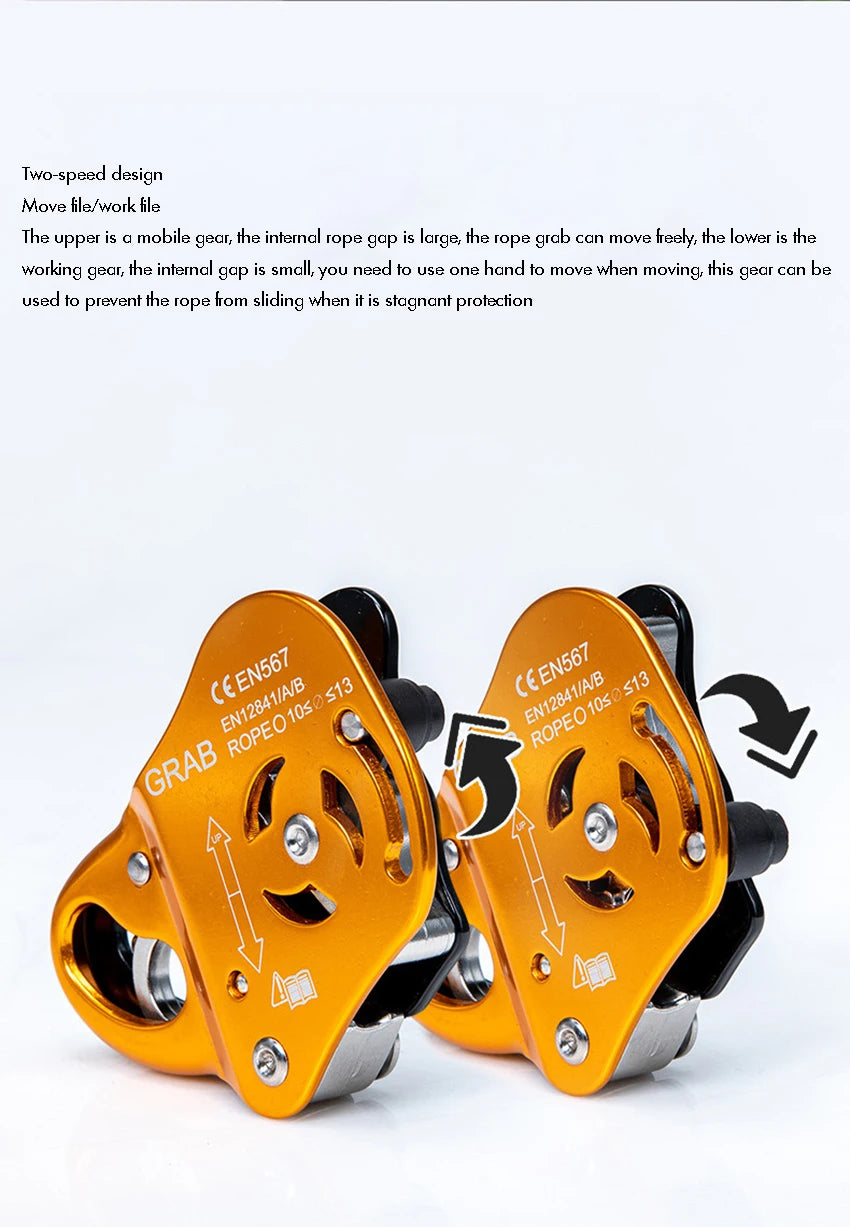 Rock Climb Asending & Descending Safety Equipment Ascender Removable Rope Gripper Automatic Lock Anti Fall Protctive Gear