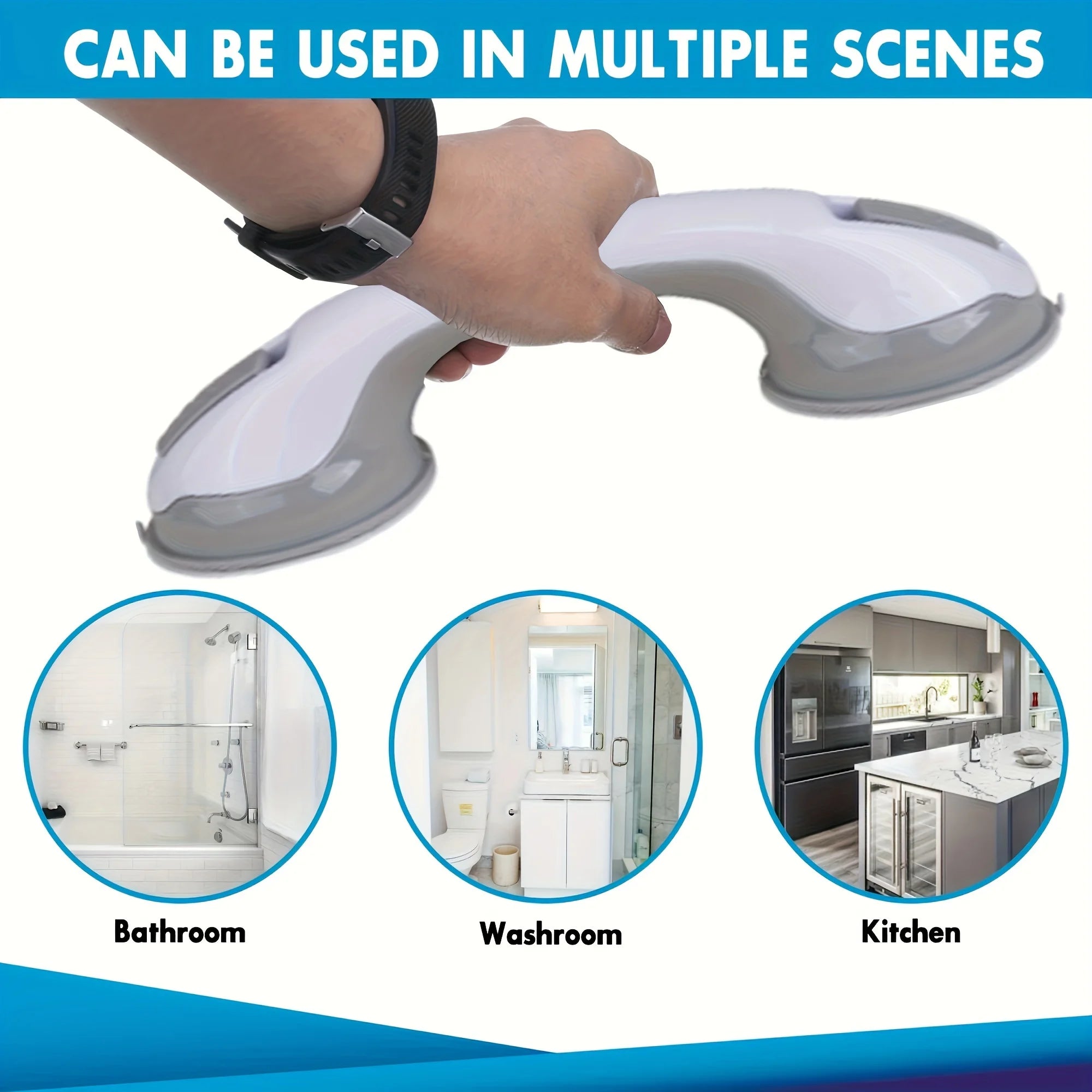 Bathroom Handrail to Prevent Falls Suction Cup Bathroom Tub Children Free Punch Handle Glass Doors And Windows Elderly Handle