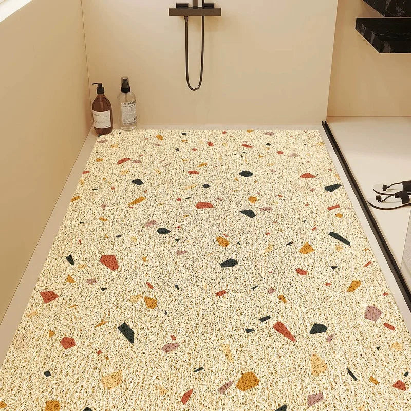 Bathroom bathroom anti-slip mat, wire ring floor mat, shower room toilet floor mat hollow and anti-fall
