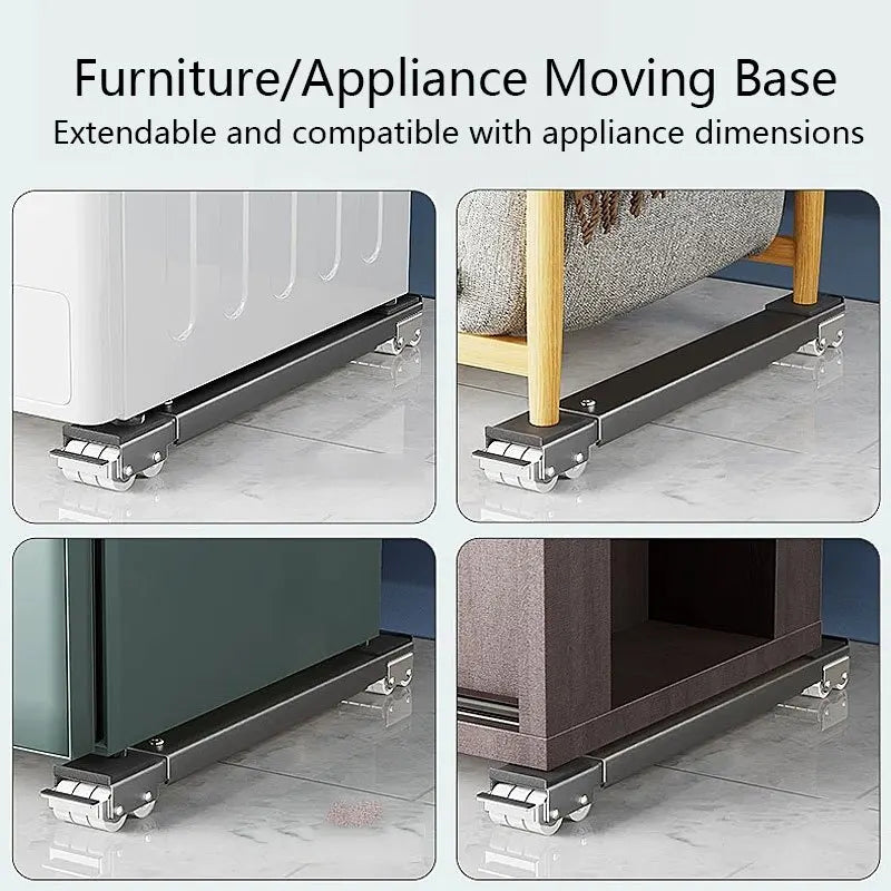 800lbs capacity appliance moving base adjustable height 24 silent wheels locking system extendable support for fridge washer