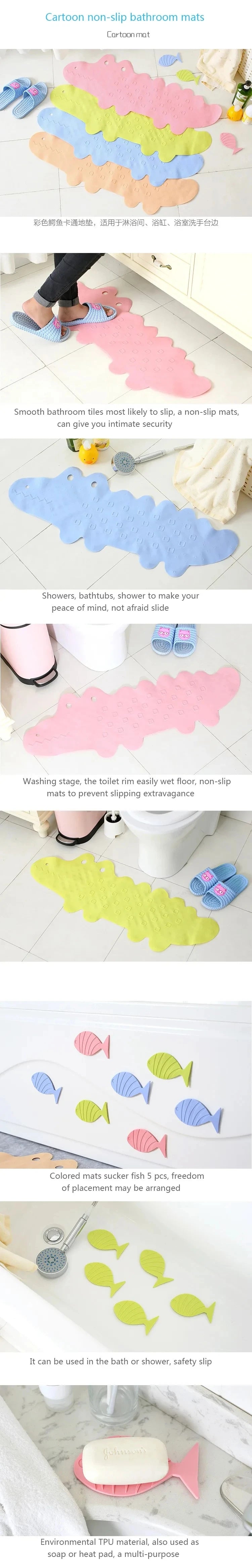 Home Hotel Safety TPR Shower Bathroom Floor Mat Bath Tub Treads Non Slip Applique Sticker Bathroom Toilet Kitchen Sucker Type