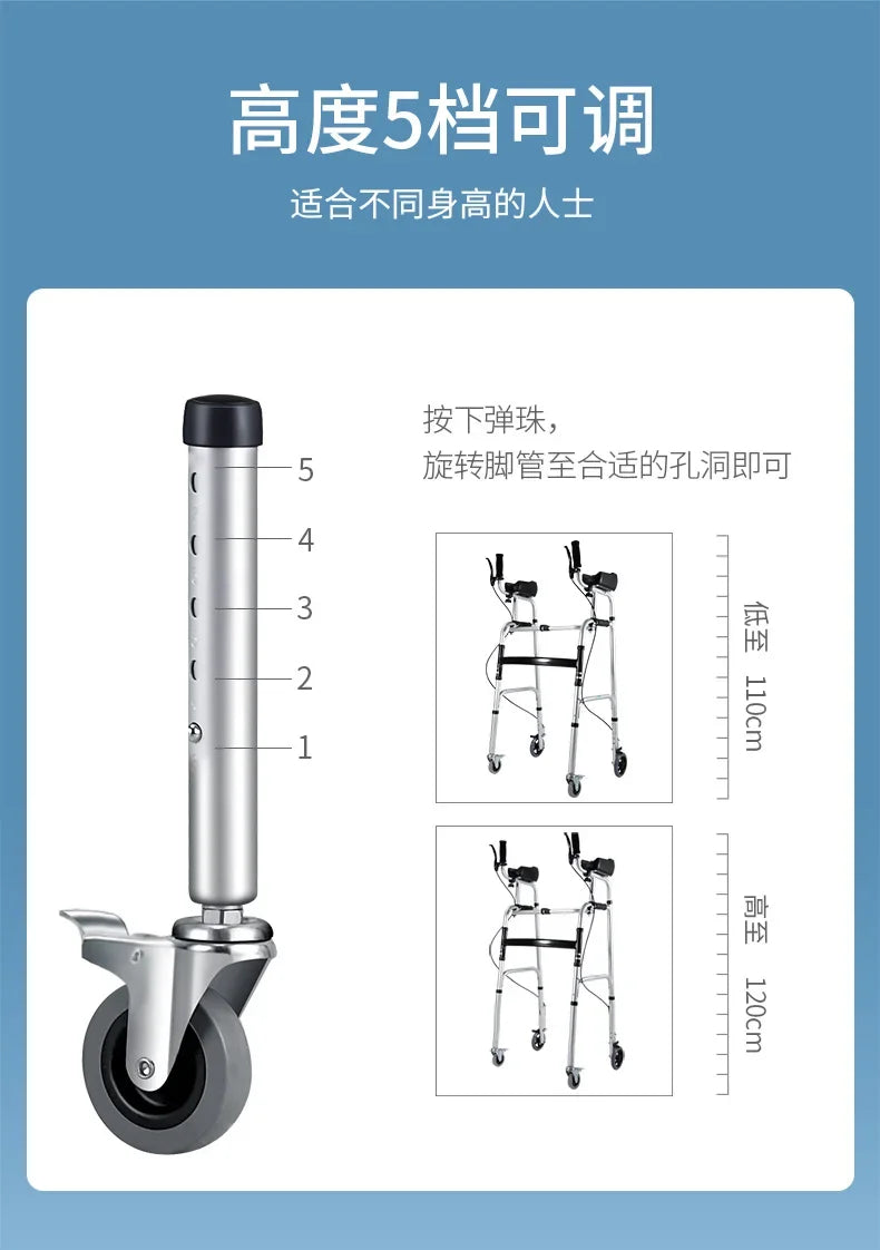Walking Aid for the Disabled Four-Legged Elderly Walking Aids Auxiliary Walking Inconvenient Trolley Multifunctional