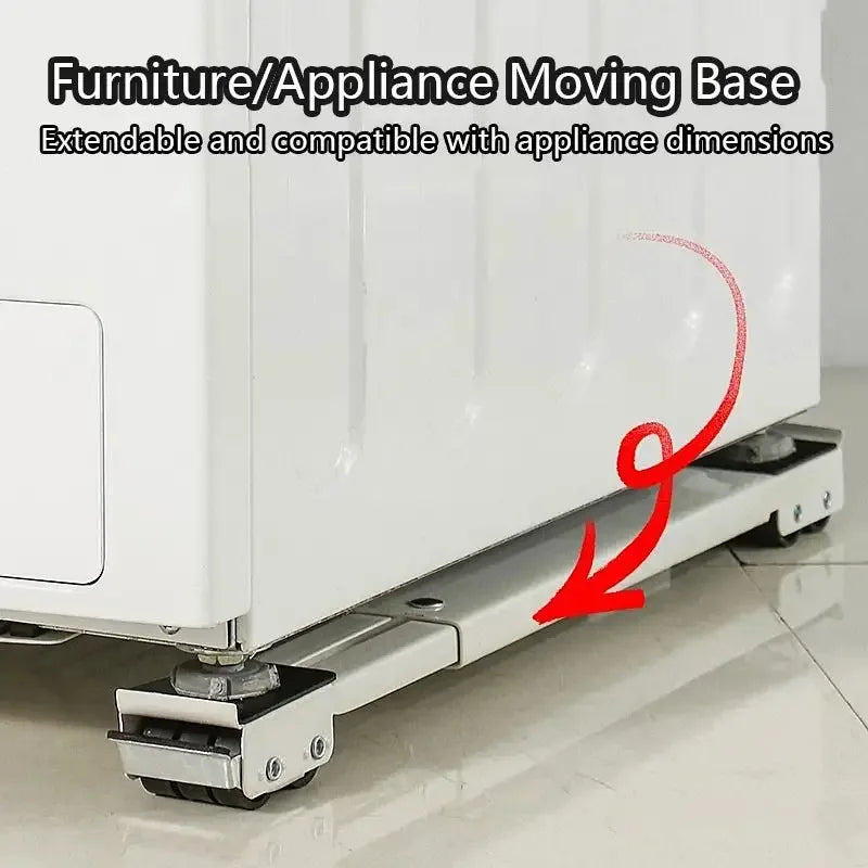 800lbs capacity appliance moving base adjustable height 24 silent wheels locking system extendable support for fridge washer