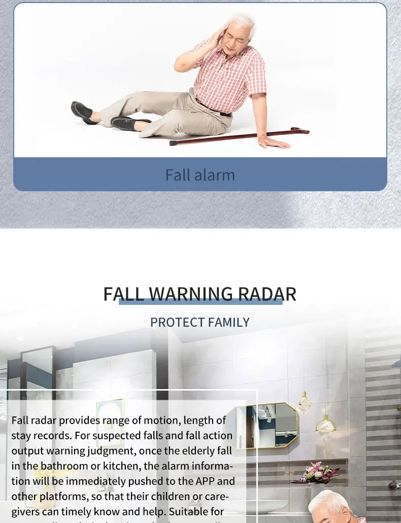 R60AFD1 60G Falling Alarm Radar Module Fall Detected Millimeter Wave Radar Sensor MICRADAR Support 4G WIFI Zigbee 485