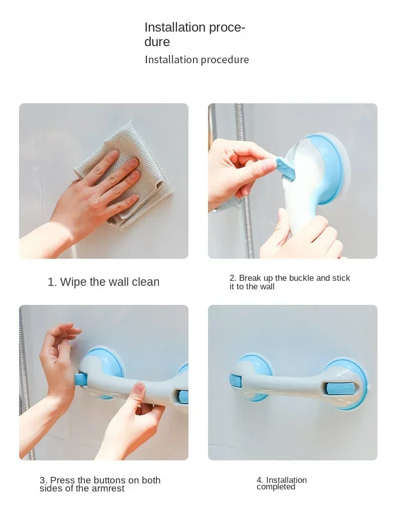 Bathroom Anti Slip Elderly Safety Helping Handle Shower Handle Support Toilet Safe Grab Bar Vacuum Sucker Suction Cup Handrail