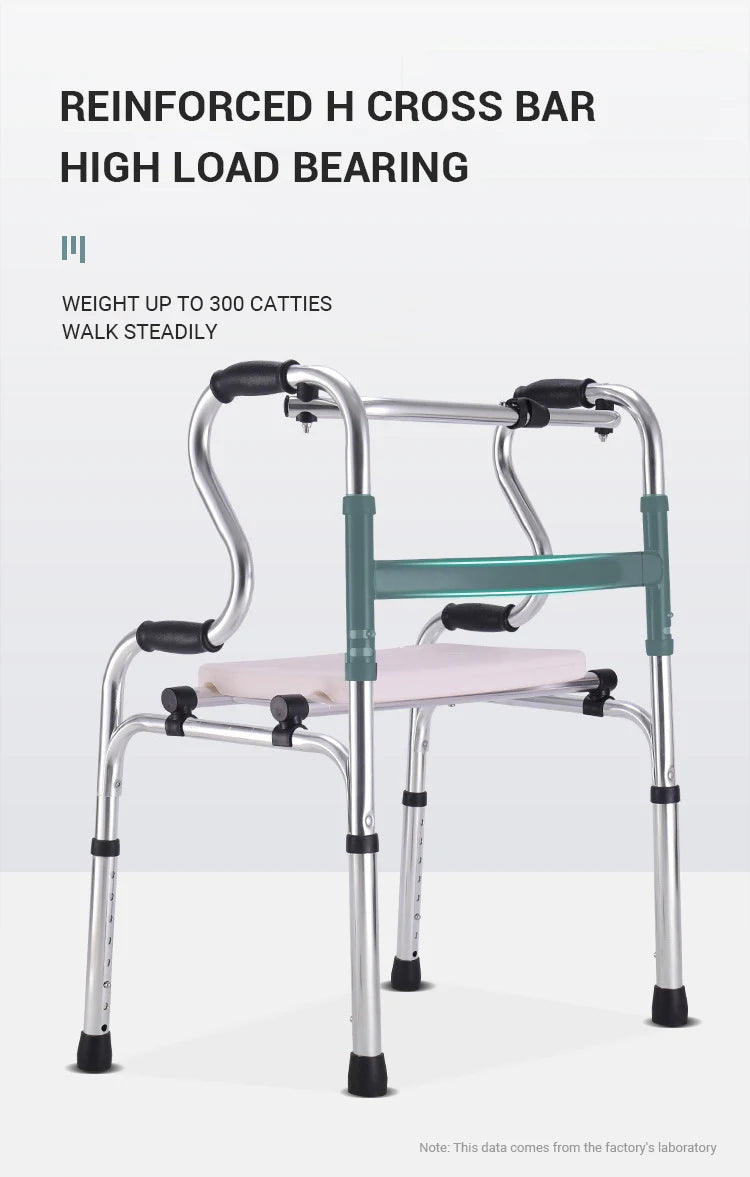 Folding Mobility Frame Medical Walker Foldable Walking Aids Aluminium Alloy Portable Walker Aids for Elderly