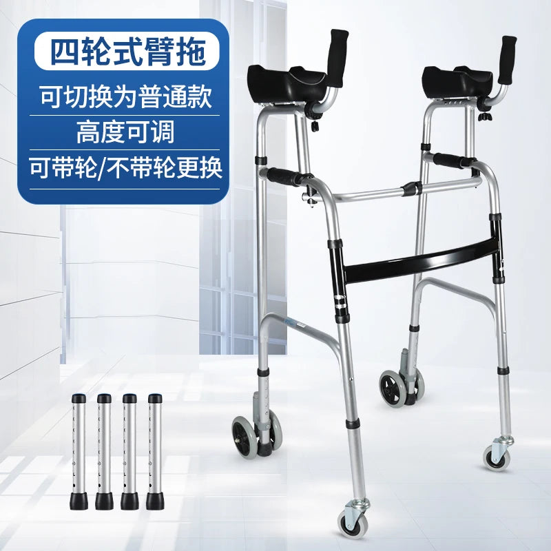Walking Aid for the Disabled Four-Legged Elderly Walking Aids Auxiliary Walking Inconvenient Trolley Multifunctional