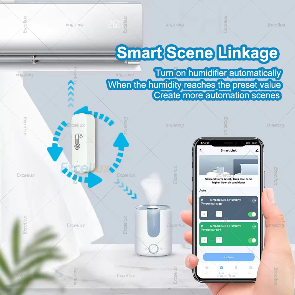 Smart ZigBee Temperature And Humidity Sensor Indoor Smart Home Thermometer Hygrometer App Remote Monitor Required Zigbee Gateway
