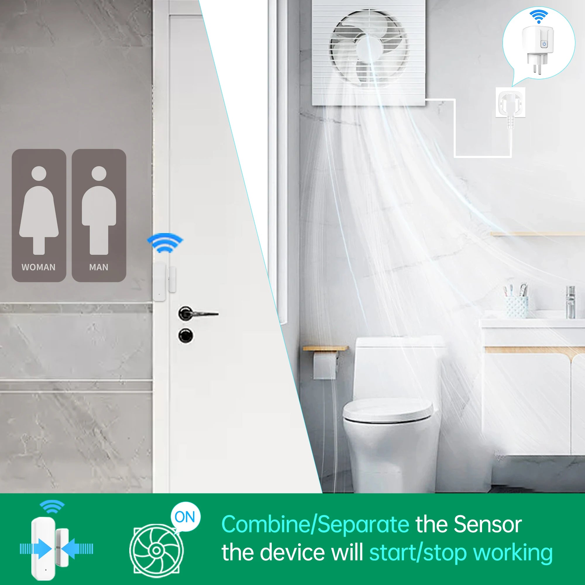 Smart socket&door and window sensor set,Auto On/Off Lighting Linkage,App Remote Control Smart Home Automation Set