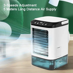 Portable Home Air Conditioner, Desk Fan with Dual Ultrasonic Atomization, 3 Speeds, Quiet, with Night Light，Desktop air conditio