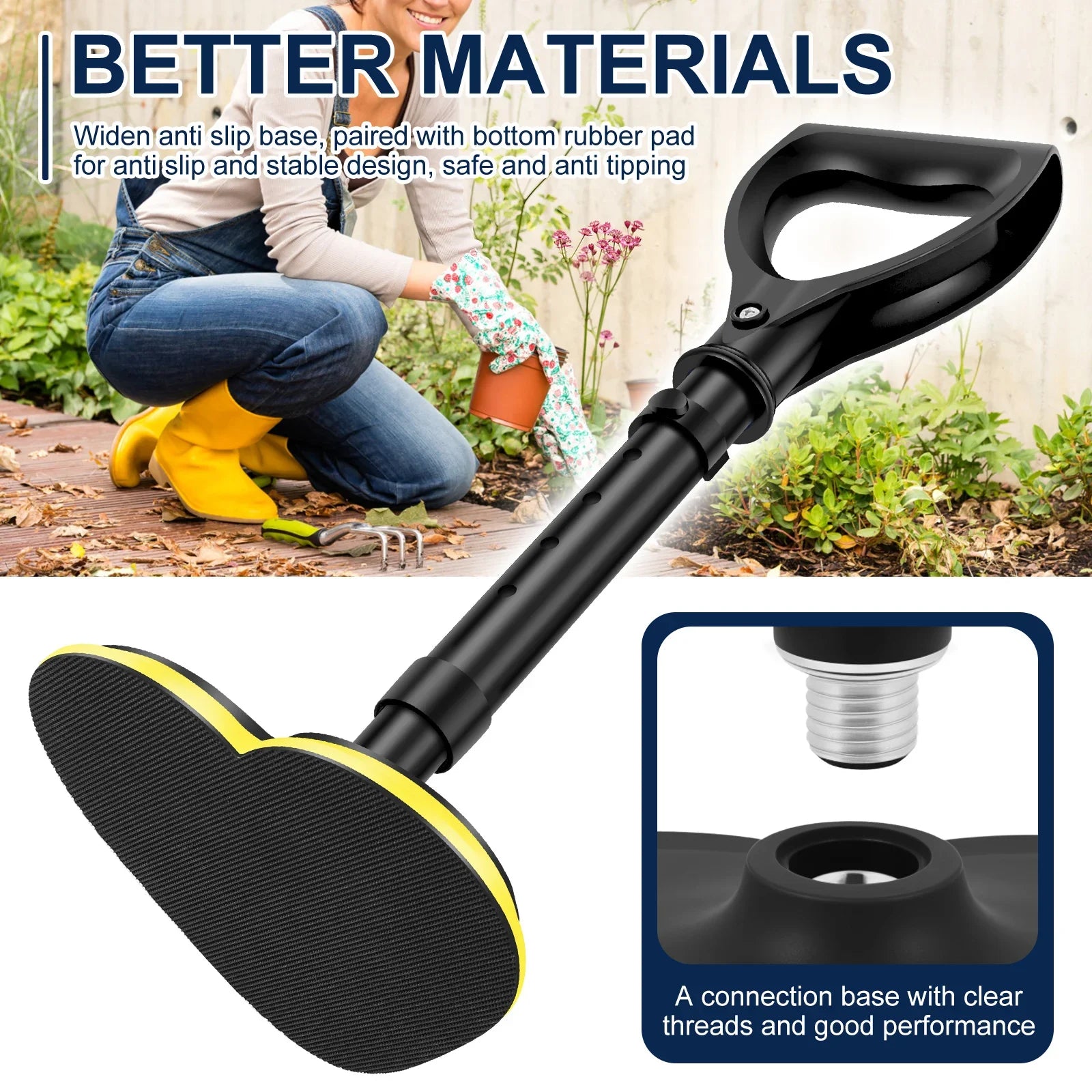 Standing Aid 5 Gear Height Adjustable Standing Assist Devices Non-Slip Mobility Support Stick for Seniors Elderly Walking Helper