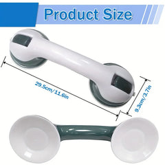 Two Bathroom Safety Grab Bars with Non-Slip Grips, Made of Durable Plastic, Sturdy And Stable, Featuring a Strong Suction Cup